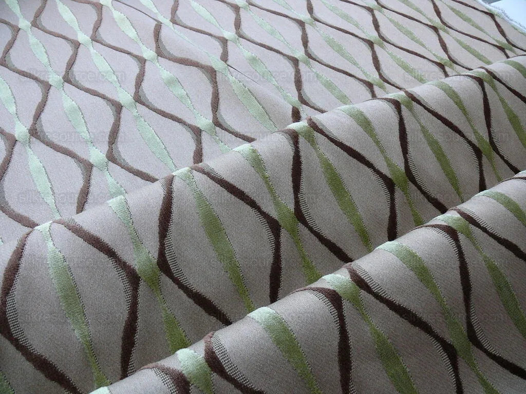 Bty Scalamandre Helena Fonthill Brown/green Velvet River Ribbon Diamond Mid-century MSRP USD 164/Y