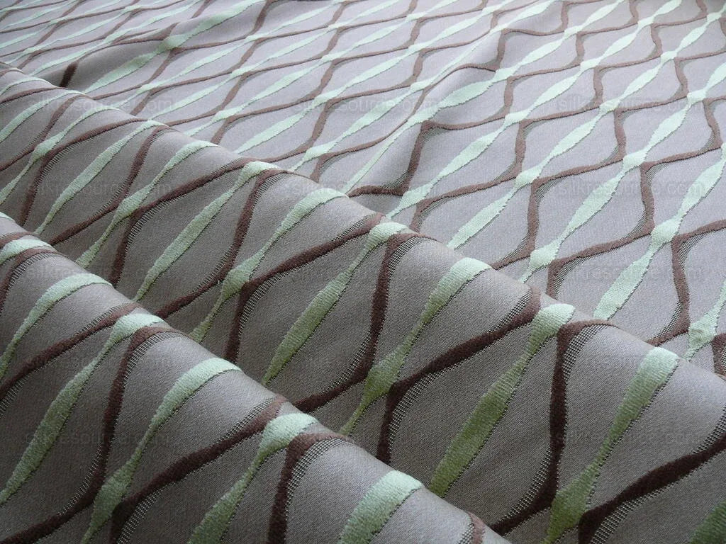 Bty Scalamandre Helena Fonthill Brown/green Velvet River Ribbon Diamond Mid-century MSRP USD 164/Y