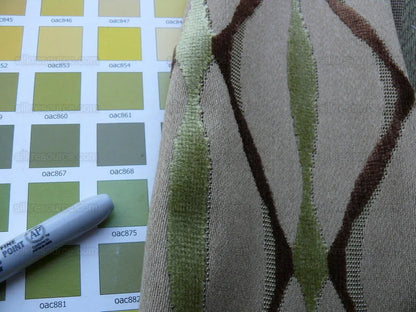 Bty Scalamandre Helena Fonthill Brown/green Velvet River Ribbon Diamond Mid-century MSRP USD 164/Y