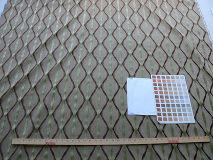 Bty Scalamandre Helena Fonthill Brown/green Velvet River Ribbon Diamond Mid-century MSRP USD 164/Y