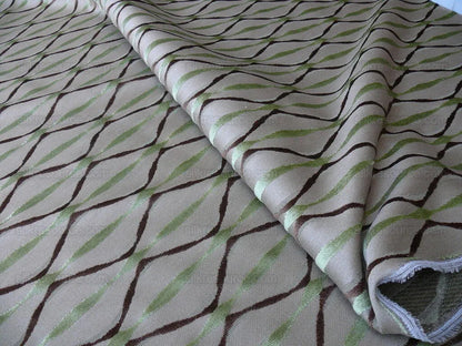 Bty Scalamandre Helena Fonthill Brown/green Velvet River Ribbon Diamond Mid-century MSRP USD 164/Y