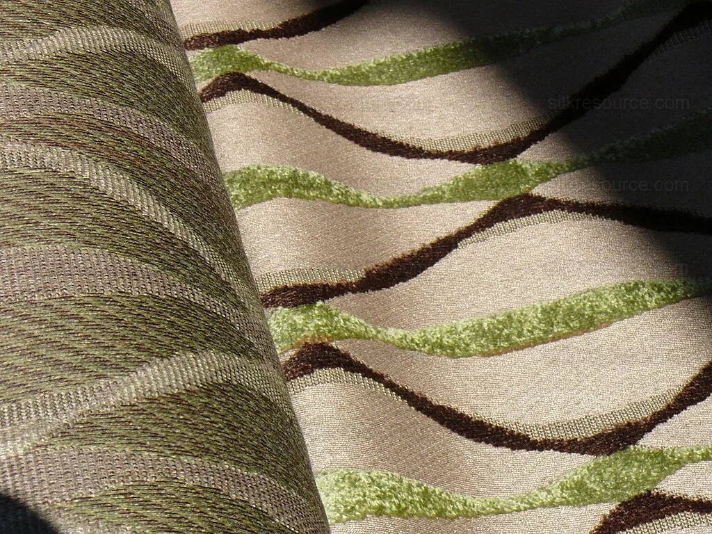 Bty Scalamandre Helena Fonthill Brown/green Velvet River Ribbon Diamond Mid-century MSRP USD 164/Y