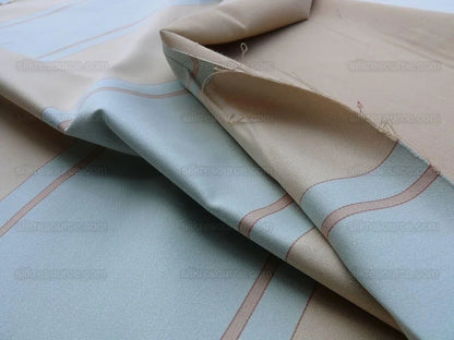 By Yd Scalamandre *cotton* Caribu Stripe Blue Rose Creme MSRP USD 200/Y