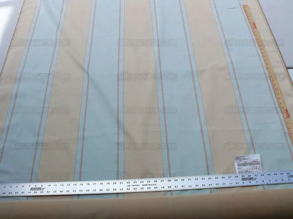 By Yd Scalamandre *cotton* Caribu Stripe Blue Rose Creme MSRP USD 200/Y