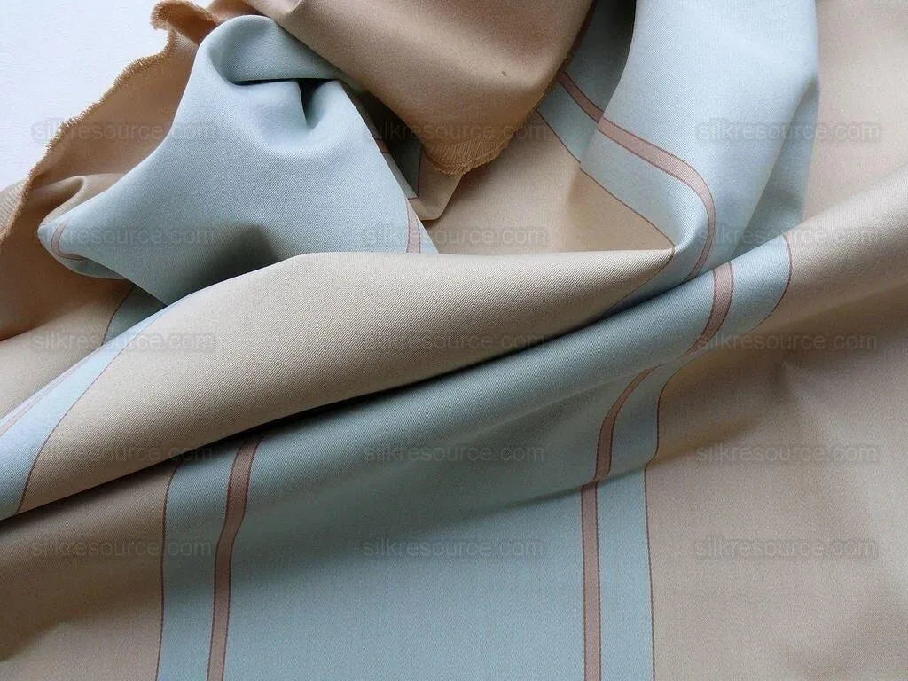 By Yd Scalamandre *cotton* Caribu Stripe Blue Rose Creme MSRP USD 200/Y