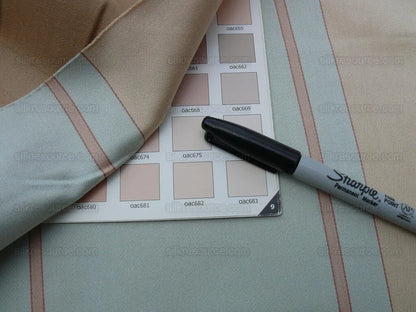 By Yd Scalamandre *cotton* Caribu Stripe Blue Rose Creme MSRP USD 200/Y