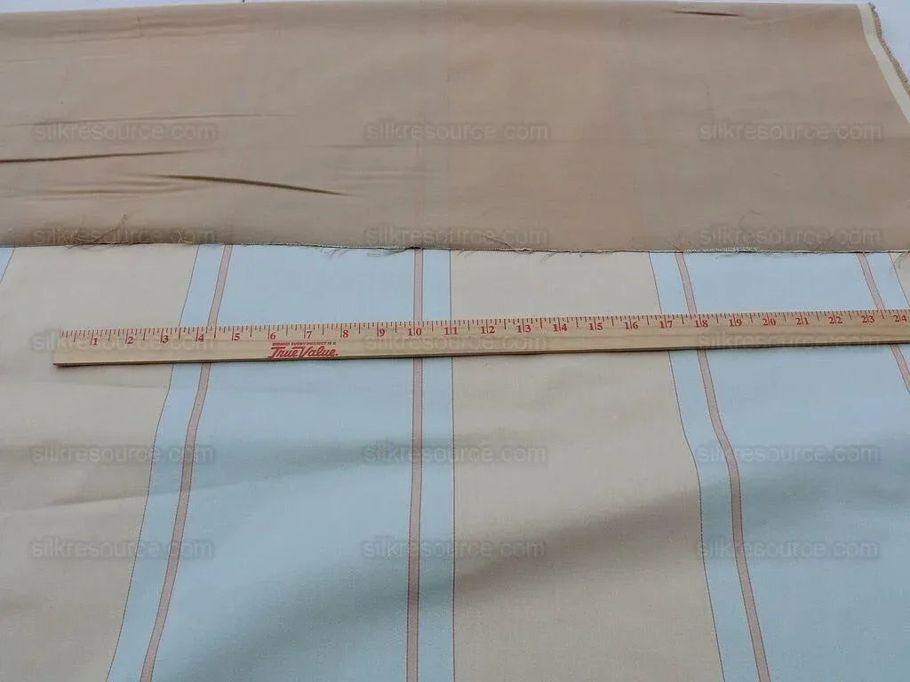 By Yd Scalamandre *cotton* Caribu Stripe Blue Rose Creme MSRP USD 200/Y