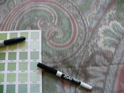 By Vertical Repeat 1.41yards Clarence House Warp Print Silk Teal Blue Green #1615b MSRP USD 677/yard