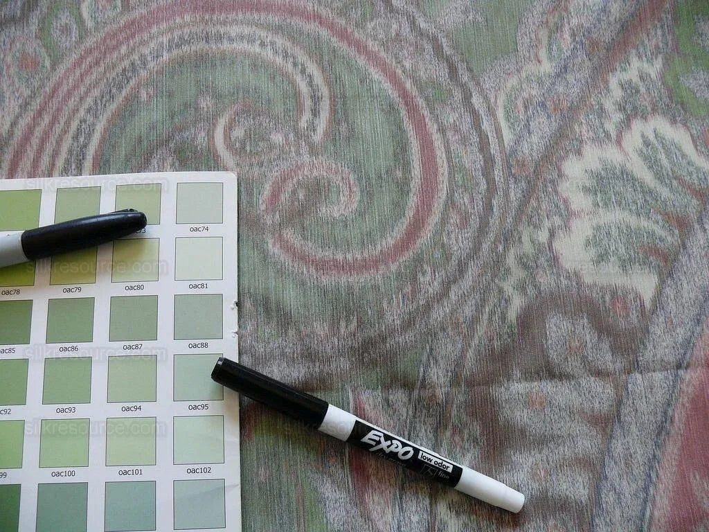 30.5"x54" Clarence House Warp Print Silk Teal Blue Green #1615b MSRP USD 677/yd