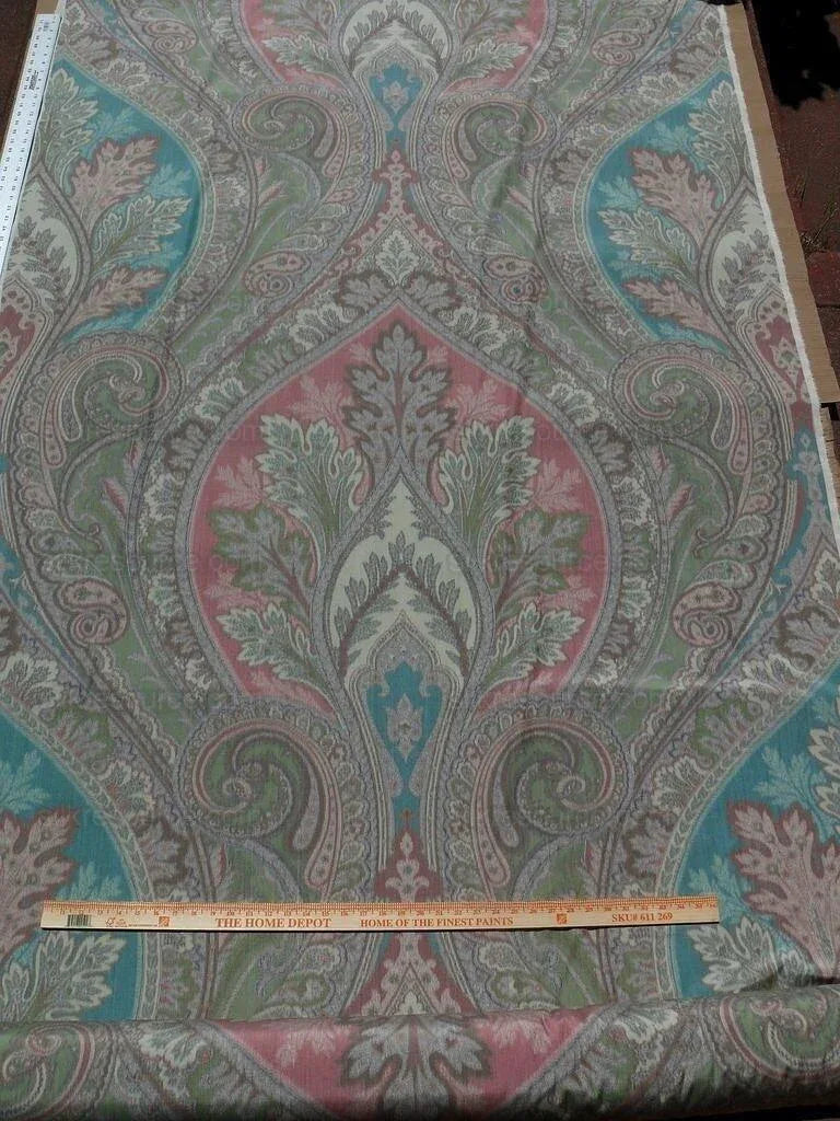 By Vertical Repeat 1.41yards Clarence House Warp Print Silk Teal Blue Green #1615b MSRP USD 677/yard