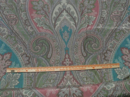 By Vertical Repeat 1.41yards Clarence House Warp Print Silk Teal Blue Green #1615b MSRP USD 677/yard