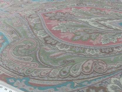 By Vertical Repeat 1.41yards Clarence House Warp Print Silk Teal Blue Green #1615b MSRP USD 677/yard