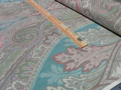 By Vertical Repeat 1.41yards Clarence House Warp Print Silk Teal Blue Green #1615b MSRP USD 677/yard