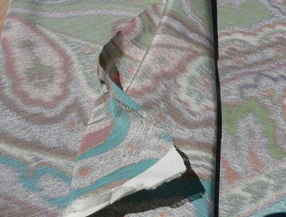 By Vertical Repeat 1.41yards Clarence House Warp Print Silk Teal Blue Green #1615b MSRP USD 677/yard