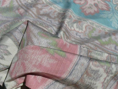 By Vertical Repeat 1.41yards Clarence House Warp Print Silk Teal Blue Green #1615b MSRP USD 677/yard