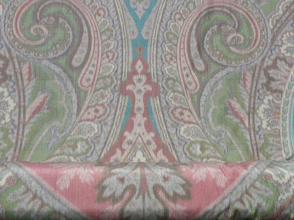 30.5"x54" Clarence House Warp Print Silk Teal Blue Green #1615b MSRP USD 677/yd
