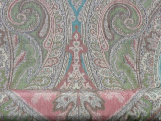 30.5"x54" Clarence House Warp Print Silk Teal Blue Green #1615b MSRP USD 677/yd
