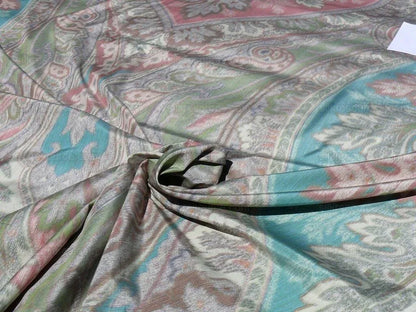 By Vertical Repeat 1.41yards Clarence House Warp Print Silk Teal Blue Green #1615b MSRP USD 677/yard