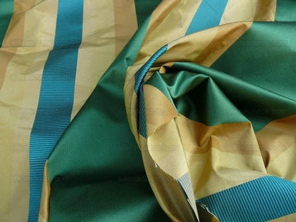 Designer Silk Satin Richest Turquoise Ocean Aquamarine Blue Green Teal Mesmerizing MSRP USD 220/Y
