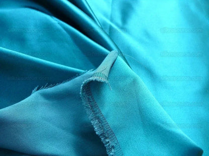 Designer Silk Satin Richest Turquoise Ocean Aquamarine Blue Green Teal Mesmerizing MSRP USD 220/Y