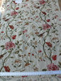 Lee Jofa Danthe Silk Embroidery Chinoisery Bird Flower Tree Peony Pomegranate pink Red Green on Cream MSRP USD 596/y