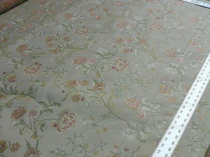 Lee Jofa Audrey 100% Silk Lampas Ivory Carnation Rose French Rococco MSRP USD286/yard