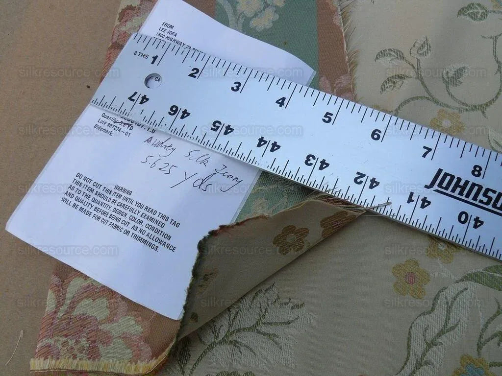 Lee Jofa Audrey 100% Silk Lampas Ivory Carnation Rose French Rococco MSRP USD286/yard