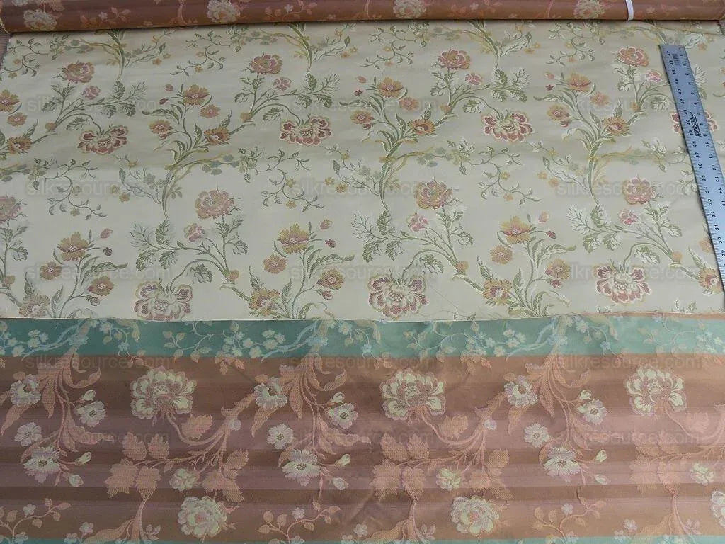 Lee Jofa Audrey 100% Silk Lampas Ivory Carnation Rose French Rococco MSRP USD286/yard