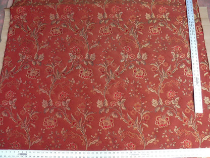 2.1Y LEE JOFA AUDREY SILK LAMPAS GARNET RED CARNATION ROSE