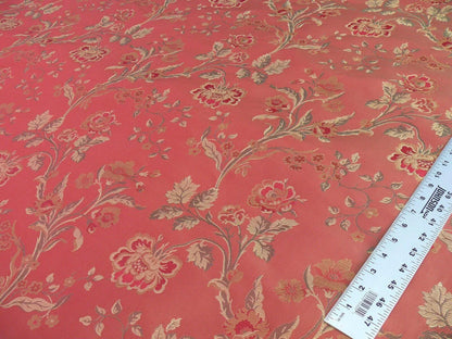 Lee Jofa Audrey 100% Silk Lampas Garnet Red Carnation Rose French Rococco MSRP USD286/yard