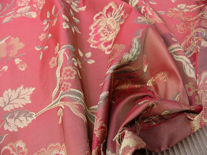 Lee Jofa Audrey 100% Silk Lampas Garnet Red Carnation Rose French Rococco MSRP USD286/yard