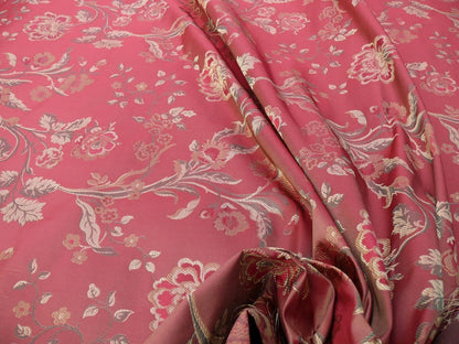 Lee Jofa Audrey 100% Silk Lampas Garnet Red Carnation Rose French Rococco MSRP USD286/yard