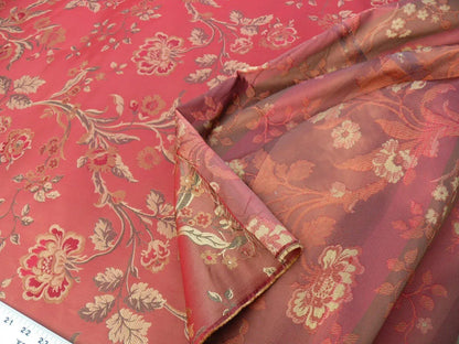 Lee Jofa Audrey 100% Silk Lampas Garnet Red Carnation Rose French Rococco MSRP USD286/yard