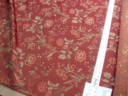 Lee Jofa Audrey 100% Silk Lampas Garnet Red Carnation Rose French Rococco MSRP USD286/yard