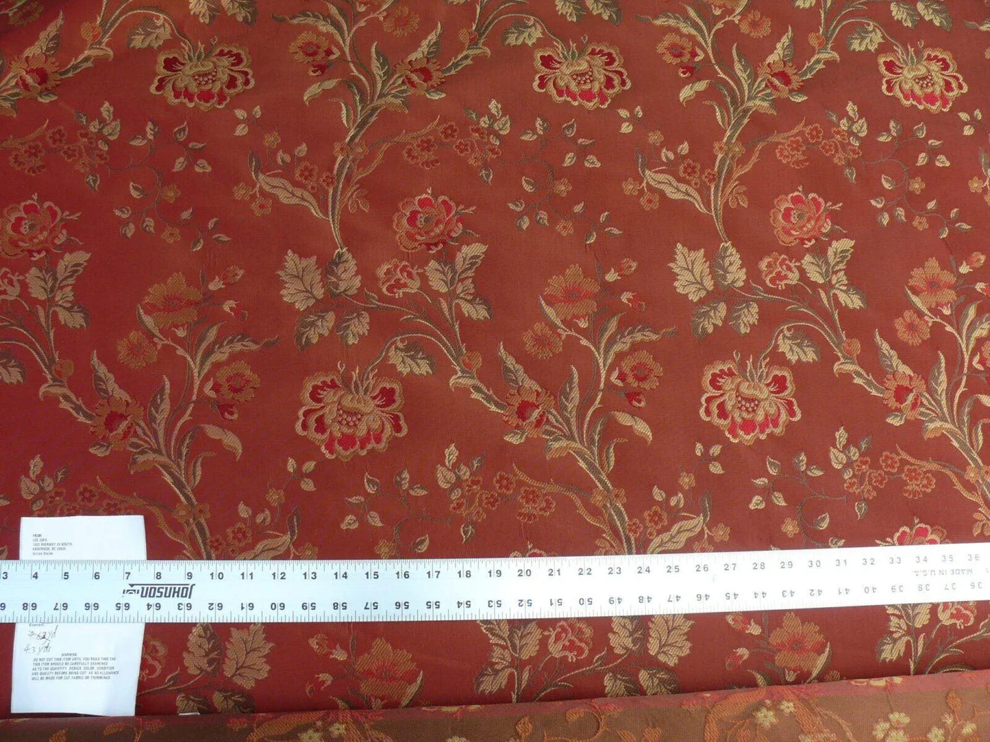 Lee Jofa Audrey 100% Silk Lampas Garnet Red Carnation Rose French Rococco MSRP USD286/yard