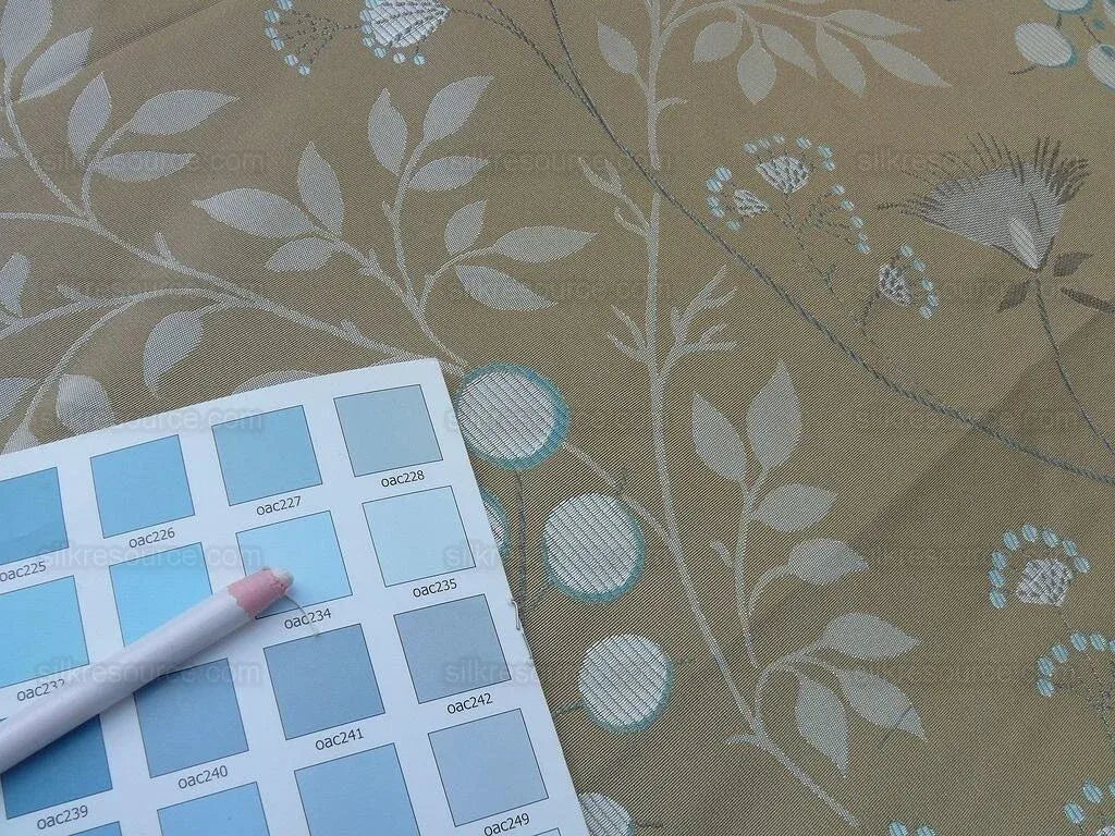 Lee Jofa 100% Silk William Morris Vine Berry Blue Silver Beige Bronze Art Nouveau MSRP USD 248/Y