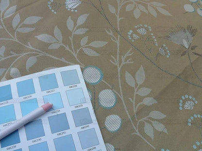 Lee Jofa 100% Silk William Morris Vine Berry Blue Silver Beige Bronze Art Nouveau MSRP USD 248/Y