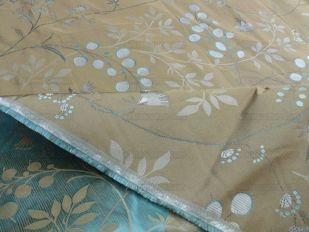 Lee Jofa 100% Silk William Morris Vine Berry Blue Silver Beige Bronze Art Nouveau MSRP USD 248/Y