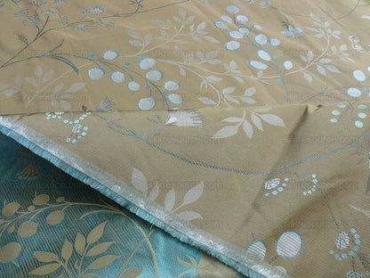 Lee Jofa 100% Silk William Morris Vine Berry Blue Silver Beige Bronze Art Nouveau MSRP USD 248/Y