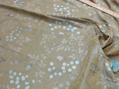 Lee Jofa 100% Silk William Morris Vine Berry Blue Silver Beige Bronze Art Nouveau MSRP USD 248/Y