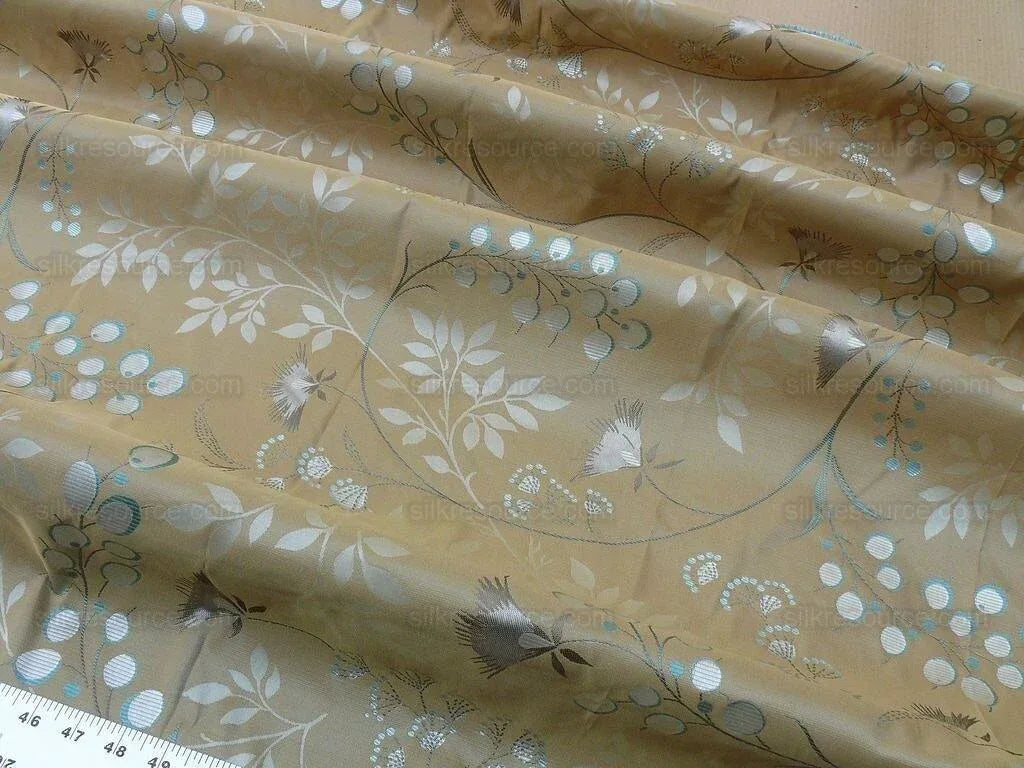 Lee Jofa 100% Silk William Morris Vine Berry Blue Silver Beige Bronze Art Nouveau MSRP USD 248/Y