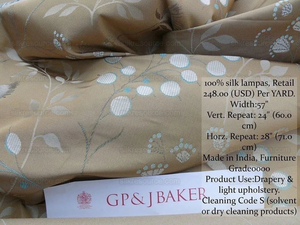 Lee Jofa 100% Silk William Morris Vine Berry Blue Silver Beige Bronze Art Nouveau MSRP USD 248/Y