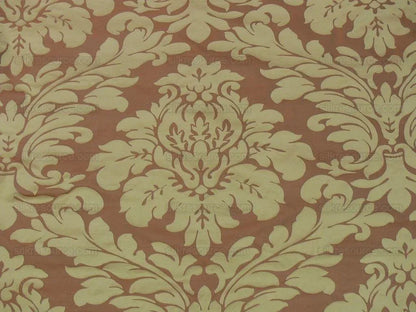 100% SILK SPICE MARKET ORANGE GOLD GRAND DAMASK #1630