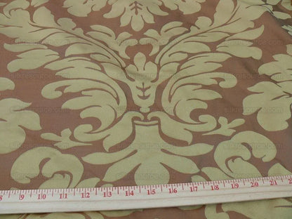 100% Silk Spice Market Orange Pumpkin Gold Grand Damask #1630