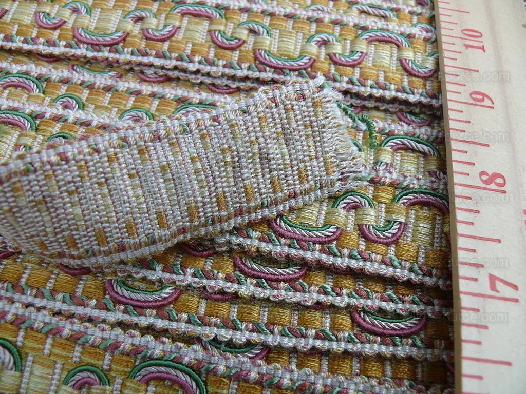 Scalamandre Houles Trim Burnt Amber Orange Pink Rose Flat Braid