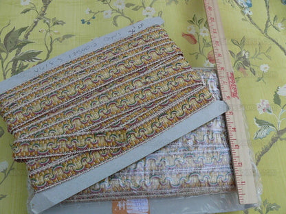 Scalamandre Houles Trim Burnt Amber Orange Pink Rose Flat Braid