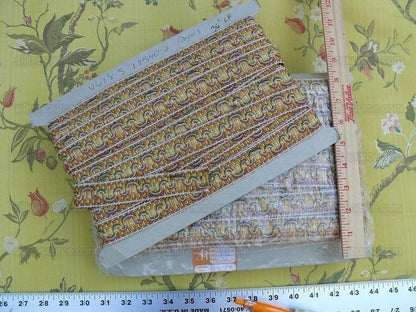 Scalamandre Houles Trim Burnt Amber Orange Pink Rose Flat Braid