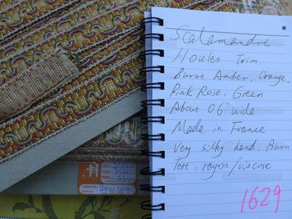 Scalamandre Houles Trim Burnt Amber Orange Pink Rose Flat Braid