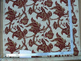 By Yd Lee Jofa Exotic Fruits Brick Biscuit Red on White Pom Thistle Vine Tropical Large Linen Print MSRP USD 196/Y