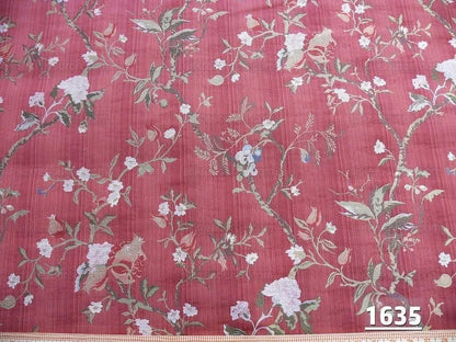 Renaissance Lampas Melograno Pom Fig Rose Tree Of Life On Red #1635